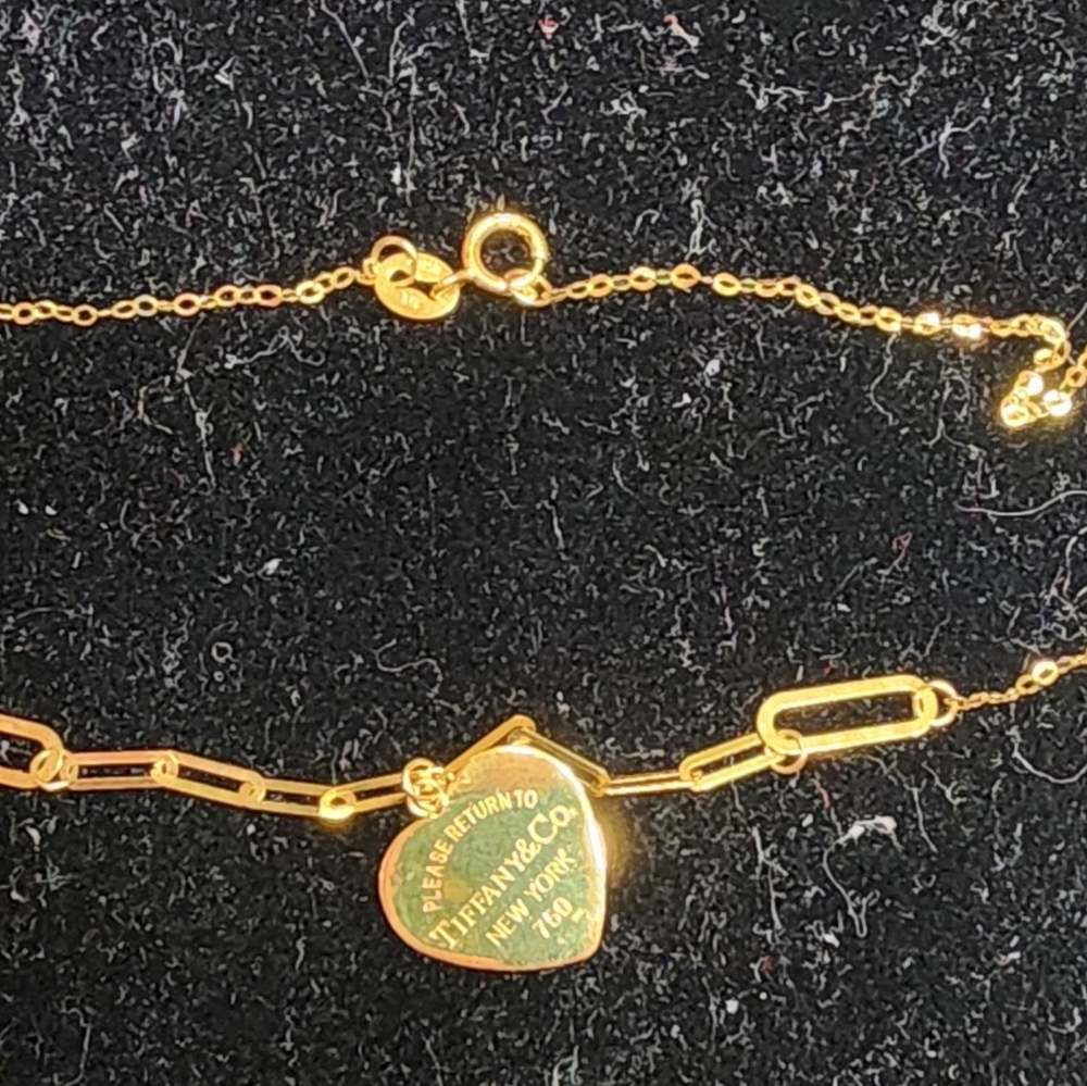 18k Necklace NWT Stamps 750 Solid Gold . - Picture 4 of 13